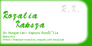 rozalia kapsza business card